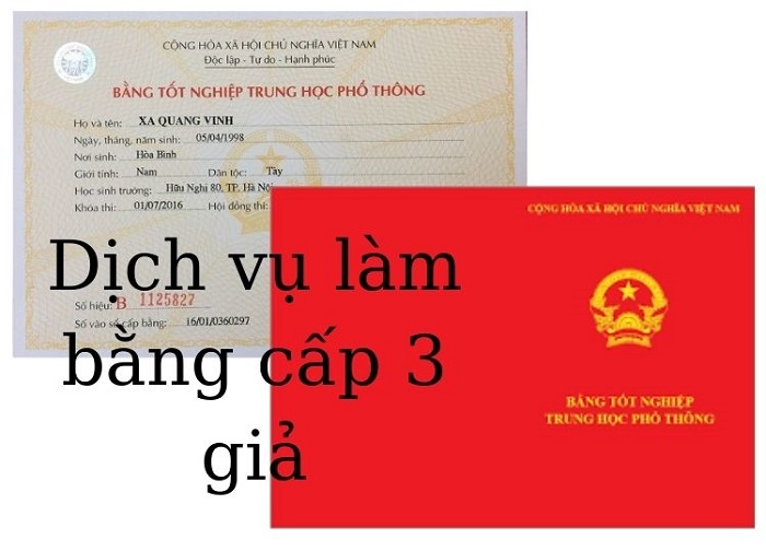 Làm bằng cấp ba giá rẻ