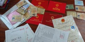 Các loại giấy tờ có liên quan khác: