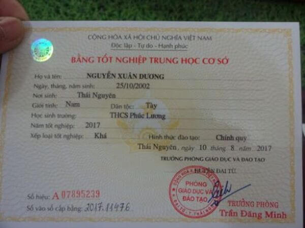 Làm bằng tốt nghiệp cấp 2 ở đâu