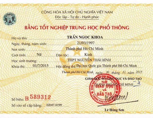 làm bằng cấp 3 giả