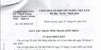 giấy chứng nhận độc thân giả