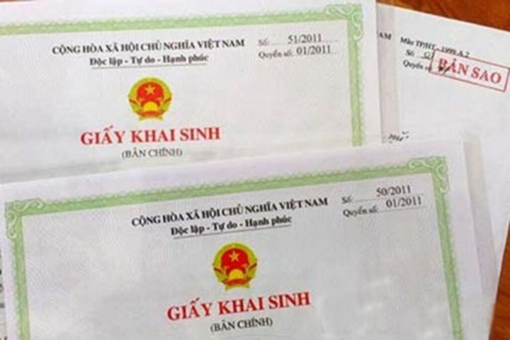 giấy chứng nhận khai sinh giả