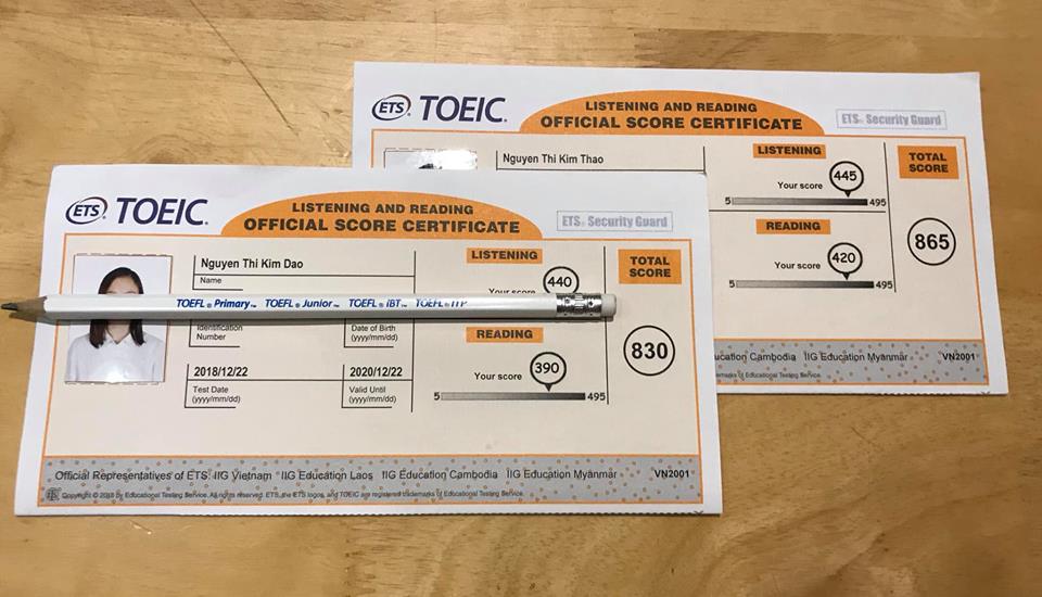 làm bằng toeic giả