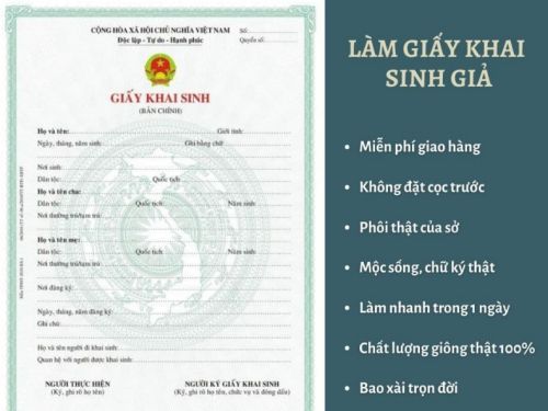 Làm Giấy Khai Sinh Giả An Toàn Chuyên Nghiệp Không Cần Cọc