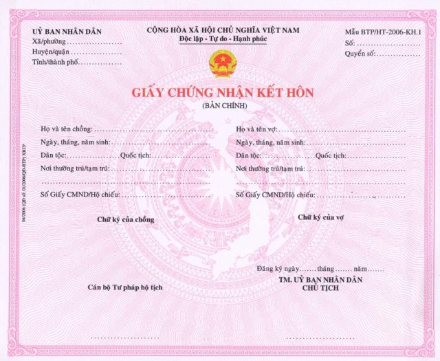 Dịch vụ làm giấy đăng ký kết hôn giả