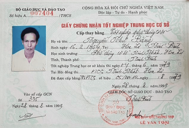 Mẫu bằng tốt nghiệp trung học cơ sơ - làm bằng cấp 2 - Bằng tốt nghiệp trung học cơ sở