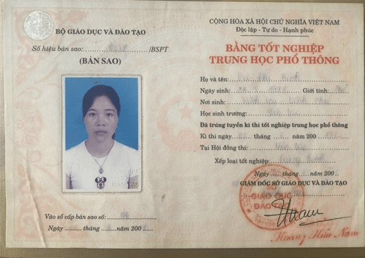 Mẫu bằng cấp 3 năm 2000 - làm bằng tốt nghiệp thpt