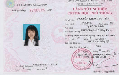 Mẫu bằng cấp 3 2007 - mẫu bằng cấp 3 năm cũ
