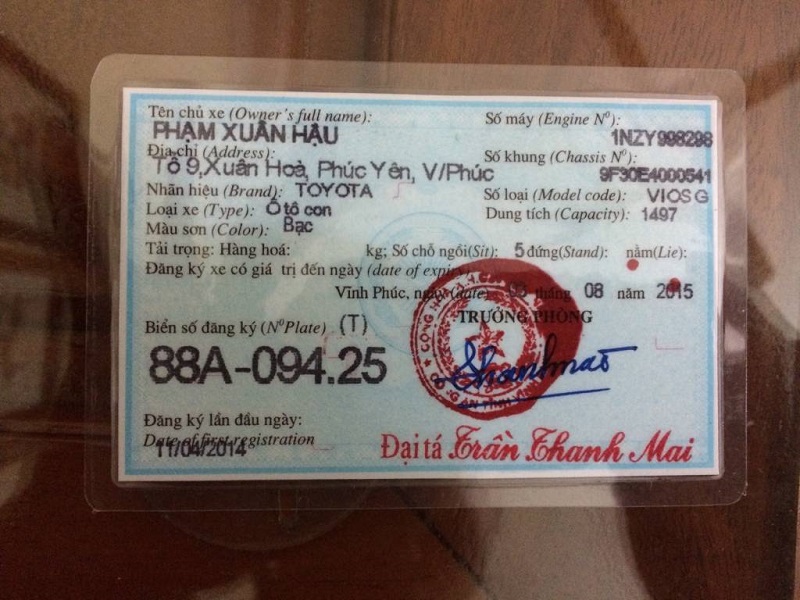 Dịch vụ làm cavet xe giả 15 làm giả cavet xe