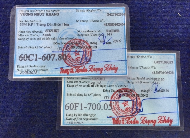 mất cavet xe máy làm lại như thế nào