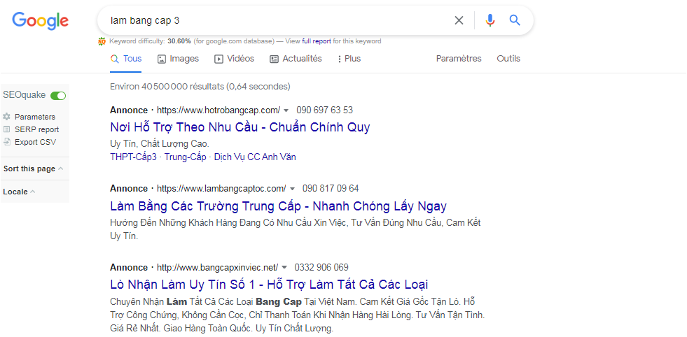 làm bằng cấp 3
